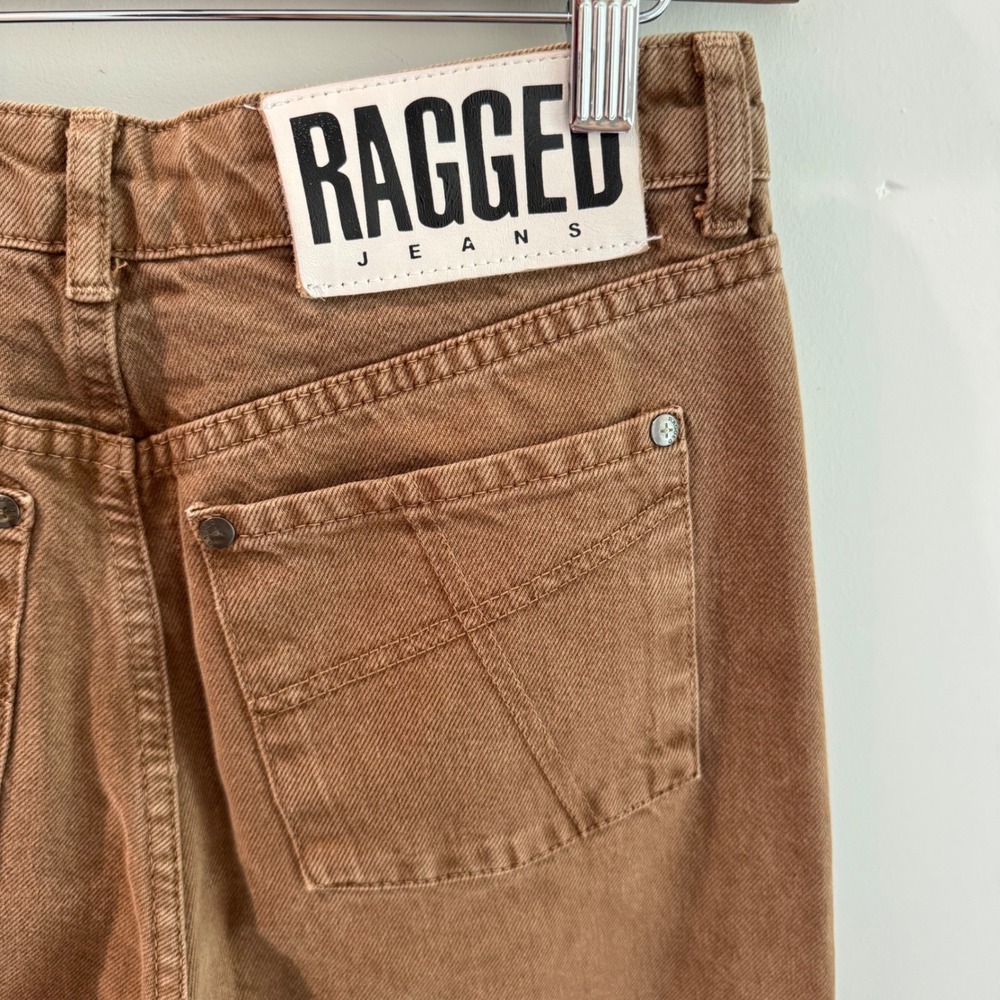The Ragged Priest Alina Low Rise Baggy Brown Crossover Waist Jeans Size 26 - Picture 5 of 9